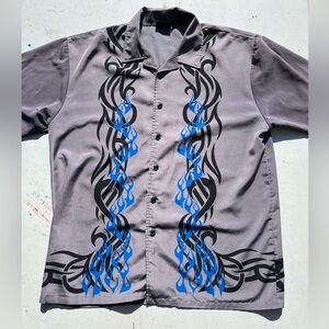 Men's MT:2 Shirt Multicolor Bowling 2XL Rockabilly Greaser 50s Biker Y2K Button